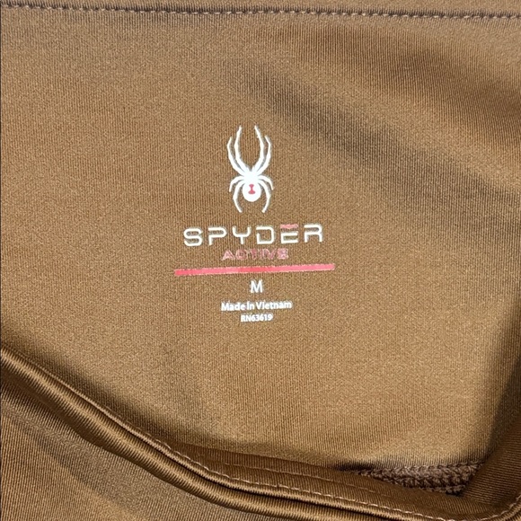 Spyder Active Fleece Lined Leggings Brown Medium Winter Workout Pants - Picture 3 of 9